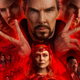 Promo poster for Marvel's Doctor Strange 2, featuring the film's primary cast.
